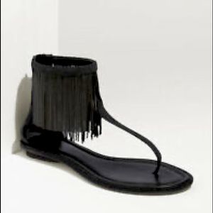 Brian Atwood “Casanova” Chain Fringe Flat Sandals